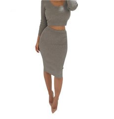 2 Piece Long Sleeve Party Dress - Apparel Store Online