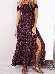  Sexy Side Split Off Shoulder Maxi Dress - Apparel Store Online