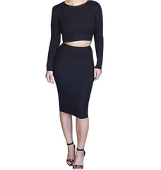 2 Piece Long Sleeve Party Dress - Apparel Store Online