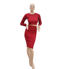 2 Piece Long Sleeve Party Dress - Apparel Store Online