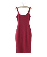 Simple Casual Sleeveless Dress  - Apparel Store Online