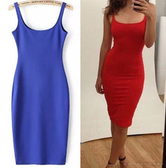 Simple Casual Sleeveless Dress  - Apparel Store Online