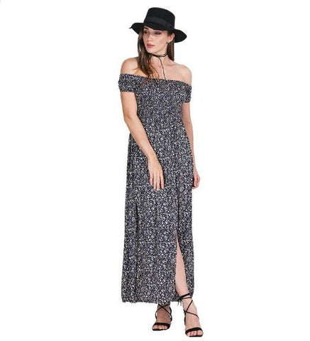  Sexy Side Split Off Shoulder Maxi Dress - Apparel Store Online