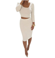 2 Piece Long Sleeve Party Dress - Apparel Store Online