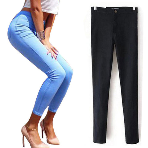 High Waist Push Up Elastic Jeans - Apparel Store Online