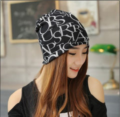 Cap Knitted Scarf Letter Beanies - Apparel Store Online