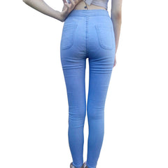 High Waist Push Up Elastic Jeans - Apparel Store Online