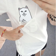 Cat Lovers Pocket Summer T Shirt - Apparel Store Online