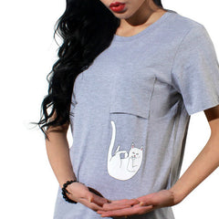 Cat Lovers Pocket Summer T Shirt - Apparel Store Online