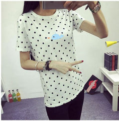 Girls O-neck Polka Dotted Printed Tshirt - Apparel Store Online