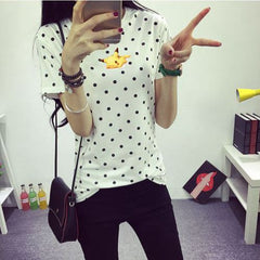 Girls O-neck Polka Dotted Printed Tshirt - Apparel Store Online