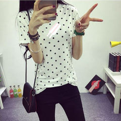 Girls O-neck Polka Dotted Printed Tshirt - Apparel Store Online