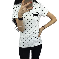 Girls O-neck Polka Dotted Printed Tshirt - Apparel Store Online