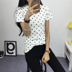 Girls O-neck Polka Dotted Printed Tshirt - Apparel Store Online