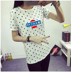 Girls O-neck Polka Dotted Printed Tshirt - Apparel Store Online