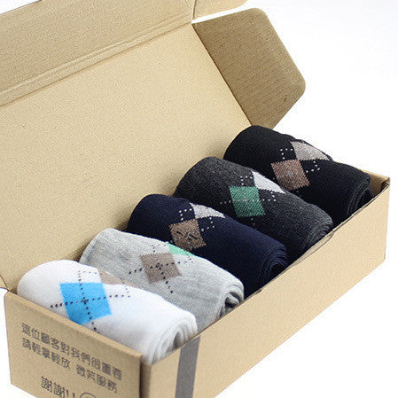 Rhombus Printing Business Men's Socks - Apparel Store Online