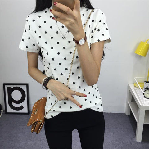 Girls O-neck Polka Dotted Printed Tshirt - Apparel Store Online