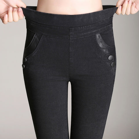 Elastic Waist Skinny Jeans - Apparel Store Online